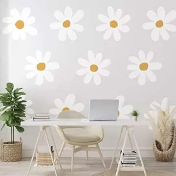 Daisy Wall Decals - 12 Cute Flower Stickers for Home