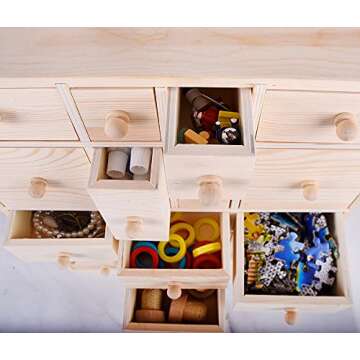 Vencer Wooden Countdown to Christmas Advent Calendar Storage Organizer with 24 Drawers,Jewelry Box,Desktop Organizer,DIY Unfinished Wood,Measures 14in x 12in x 4.3in,VYO-021