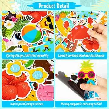 20 Summer Beach Magnet Decorations - Tropical Car Stickers