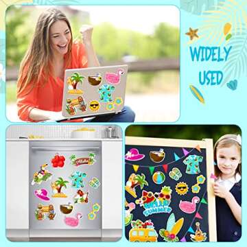 20 Summer Beach Magnet Decorations - Tropical Car Stickers