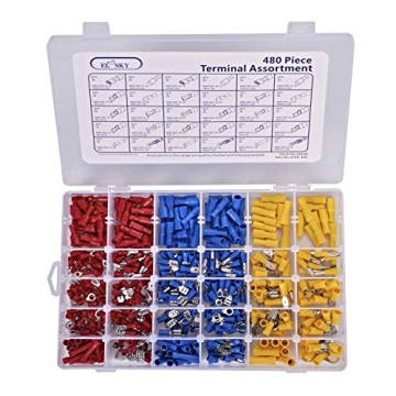 EL-SKY 480pcs Premium Quality Insulated Electrical Wire Terminals, Mixed Assorted Lug Kit,Electrical...