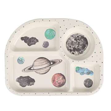 shopwithgreen 7Pcs/Set Bamboo Kids Dinnerware Set - Children Dishes - Food Plate Bowl Cup Spoon Fork Set Dishware, Cartoon Tableware, Dishwasher Safe Kids Healthy Mealtime, BPA Free