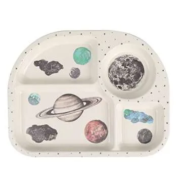 shopwithgreen 7Pcs/Set Bamboo Kids Dinnerware Set - Children Dishes - Food Plate Bowl Cup Spoon Fork Set Dishware, Cartoon Tableware, Dishwasher Safe Kids Healthy Mealtime, BPA Free