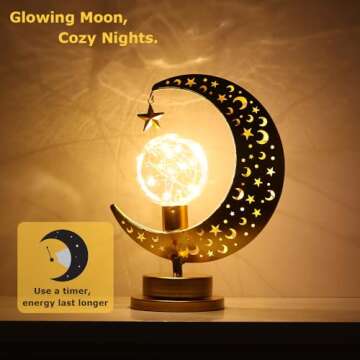 DECORKEY Moon Lamp for Ramadan and Eid Home Decor