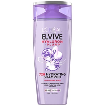 L'Oreal Paris Elvive Hyaluron Plump Hydrating Shampoo for All Hair Types, 12.6 Fl Oz