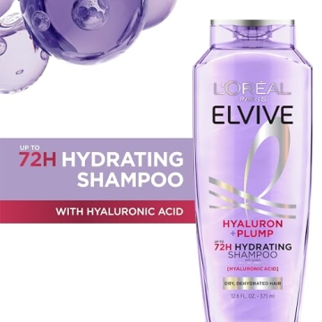 L'Oreal Paris Hyaluron Plump Hydrating Shampoo, 12.6 Fl Oz