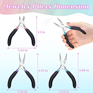 Jewelry Pliers Set by Paxcoo - 3 Essential Tools Kit