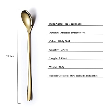 Gold Long Handle Spoon Set – Elegant Coffee & Cocktail Stirrers