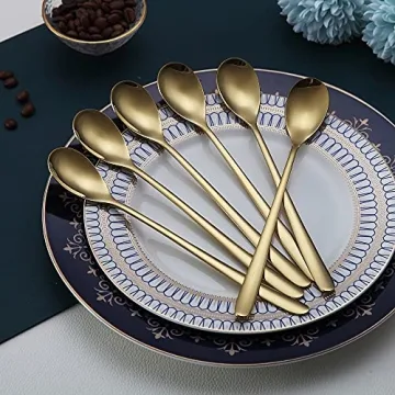 Gold Long Handle Spoon Set – Elegant Coffee & Cocktail Stirrers