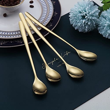 Gold Long Handle Spoon Set – Elegant Coffee & Cocktail Stirrers