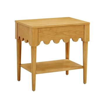 Tov Furniture Oodle Nightstand - Handcrafted Natural Ash Finish with Soft Close Drawers