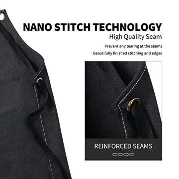 carrotez Adjustable Over sized Plus Size Canvas Apron with Pockets Men and Women Aprons