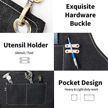 carrotez Adjustable Over sized Plus Size Canvas Apron with Pockets Men and Women Aprons