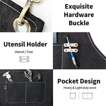 carrotez Adjustable Over sized Plus Size Canvas Apron with Pockets Men and Women Aprons