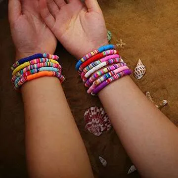 Feixun Heishi Surfer Bracelet Set for Summer Fun