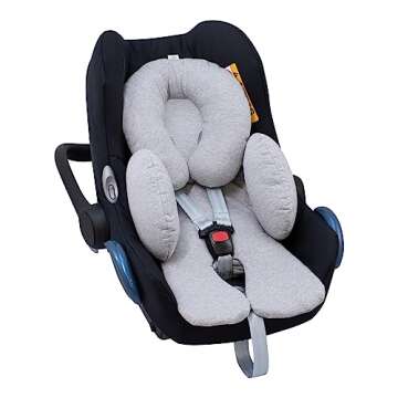 JYOKO Kids Reducer Cushion Infant Head & Baby Body Support Antiallergic 100% Cotton (Head, Body and Back Support, Grey Stone) 3 Parts