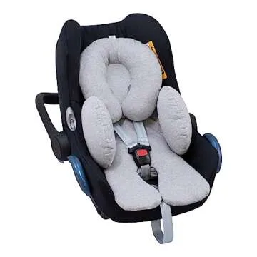 JYOKO Kids Reducer Cushion Infant Head & Baby Body Support Antiallergic 100% Cotton (Head, Body and Back Support, Grey Stone) 3 Parts