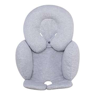 JYOKO Kids Reducer Cushion Infant Head & Baby Body Support Antiallergic 100% Cotton (Head, Body and Back Support, Grey Stone) 3 Parts
