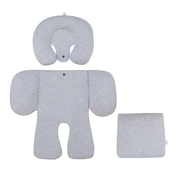 JYOKO Kids Reducer Cushion Infant Head & Baby Body Support Antiallergic 100% Cotton (Head, Body and Back Support, Grey Stone) 3 Parts