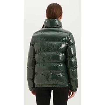 Dina Weis Women’s Casual Quilted Shiny Puffer Jacket