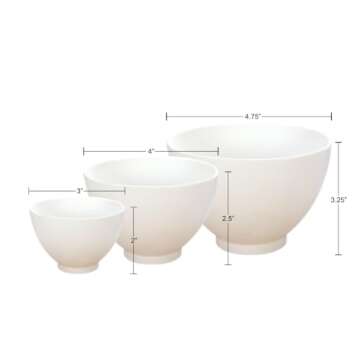 APPEARUS Facial Mask Silicone Mixing Bowl 6-PC Set - Professional Spa Face Mask Mixing Tool (White)