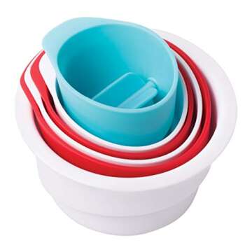 Ubbi Lighthouse Stacking Cups Bath Toys, Includes 6 Cups, Toddler Bathtub Toys, Dishwasher Safe Toddler Toys