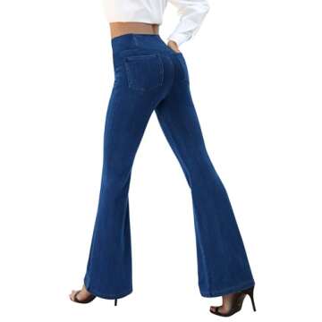 COPYLEAF Bell Bottom Jeans: Trending High Waisted Crossover Style