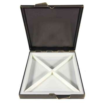 Classic Brass Daily Pocket Travel Sized Pill Box Case with Divider (Square-4 Section)