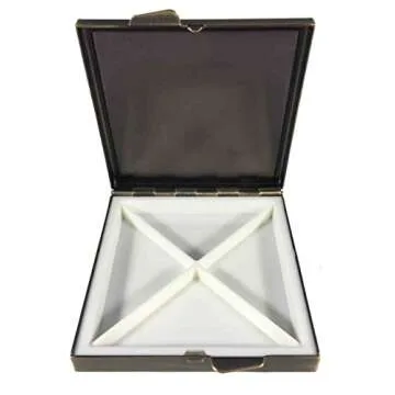 Classic Brass Daily Pocket Travel Sized Pill Box Case with Divider (Square-4 Section)