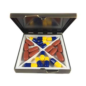 Classic Brass Travel Pill Box Case - Stylish & Functional