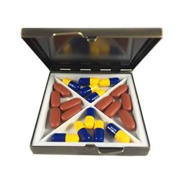 Classic Brass Travel Pill Box Case - Stylish & Functional