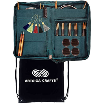 Lantern Moon Legacy 5-Inch 5-Pair Interchangeable Circular Knitting Needle Set - Luxurious Ebony Woo...