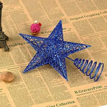 BinaryABC Glittering Christmas Tree Topper Star 20cm