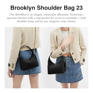 Elegant Coach Brooklyn Shoulder Bag 23 - Black Leather