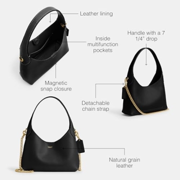 Elegant Coach Brooklyn Shoulder Bag 23 - Black Leather