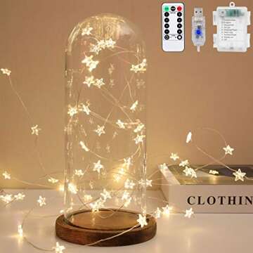 Twinkle Star String Lights 40 LED Spring Garden Decorative Indoor Outdoor Fairy Light USB & Battery ...