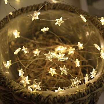 Twinkle Star String Lights 40 LED Spring Garden Decorative Indoor Outdoor Fairy Light USB & Battery Operated Lights 13ft Waterproof Lights with Remote Control for Festival Party Bedroom Decoration