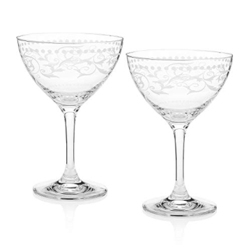 Elegant Crystal Champagne Cocktail Coupes - Perfect Gift Set