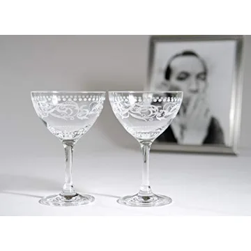 Elegant Crystal Champagne Cocktail Coupes - Perfect Gift Set