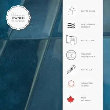 Smart Tiles Peel and Stick Backsplash - 5 Sheets of 11.43 x 9 - 3D Adhesive Peel and Stick Tile Backsplash for Kitchen, Bathroom, Wall Tile Agadir Blue