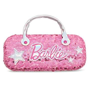 Barbie Girl's Cat Eye Sunglasses and Handled Hard Case Set (Pink)