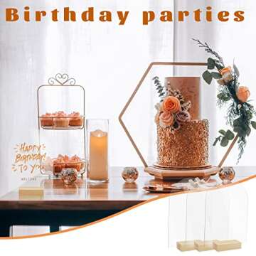 Bercoor 10 Pack Acrylic Arch Sign & Wood Stands