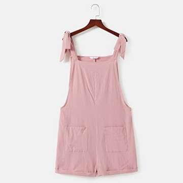 AWIBMK Mommy and Me Dresses Outfits Solid Color Family Matching Romper Shorts Jumpsuit Overall Bowknot Decor Sleeveless Spaghetti Straps Summer Casual Clothes for Mother and Daughter Pink 6-7 Years