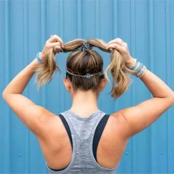 Teleties - Headband - Spiral Hair Coils - Headbands for Women - Phone Cord Hair Bands - Prevents Slippage - Strong Grip, No Rip, Water Resistant, No Crease - Sunset Gold