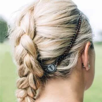 Teleties - Headband - Spiral Hair Coils - Headbands for Women - Phone Cord Hair Bands - Prevents Slippage - Strong Grip, No Rip, Water Resistant, No Crease - Sunset Gold