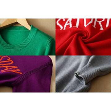 Fanfashion Women's Long Sleeves Crewneck Cashmere Sweater - Slim Fit Cute Casual Knitted Pullover Sh...