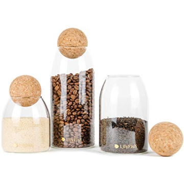 Stylish LILYFISH Glass Canisters Set for Kitchen Use