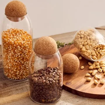 Stylish LILYFISH Glass Canisters Set for Kitchen Use