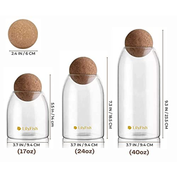 Stylish LILYFISH Glass Canisters Set for Kitchen Use