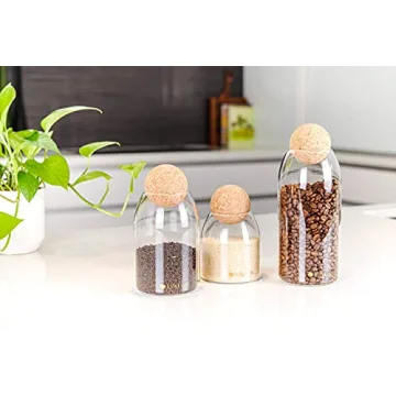 Stylish LILYFISH Glass Canisters Set for Kitchen Use